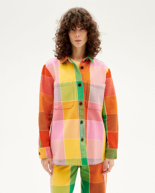 Veste à carreaux en coton bio | Multicolore "art blanket norita jacket"