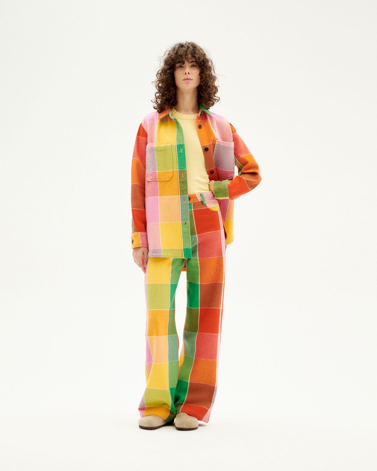 Veste à carreaux en coton bio | Multicolore "art blanket norita jacket"