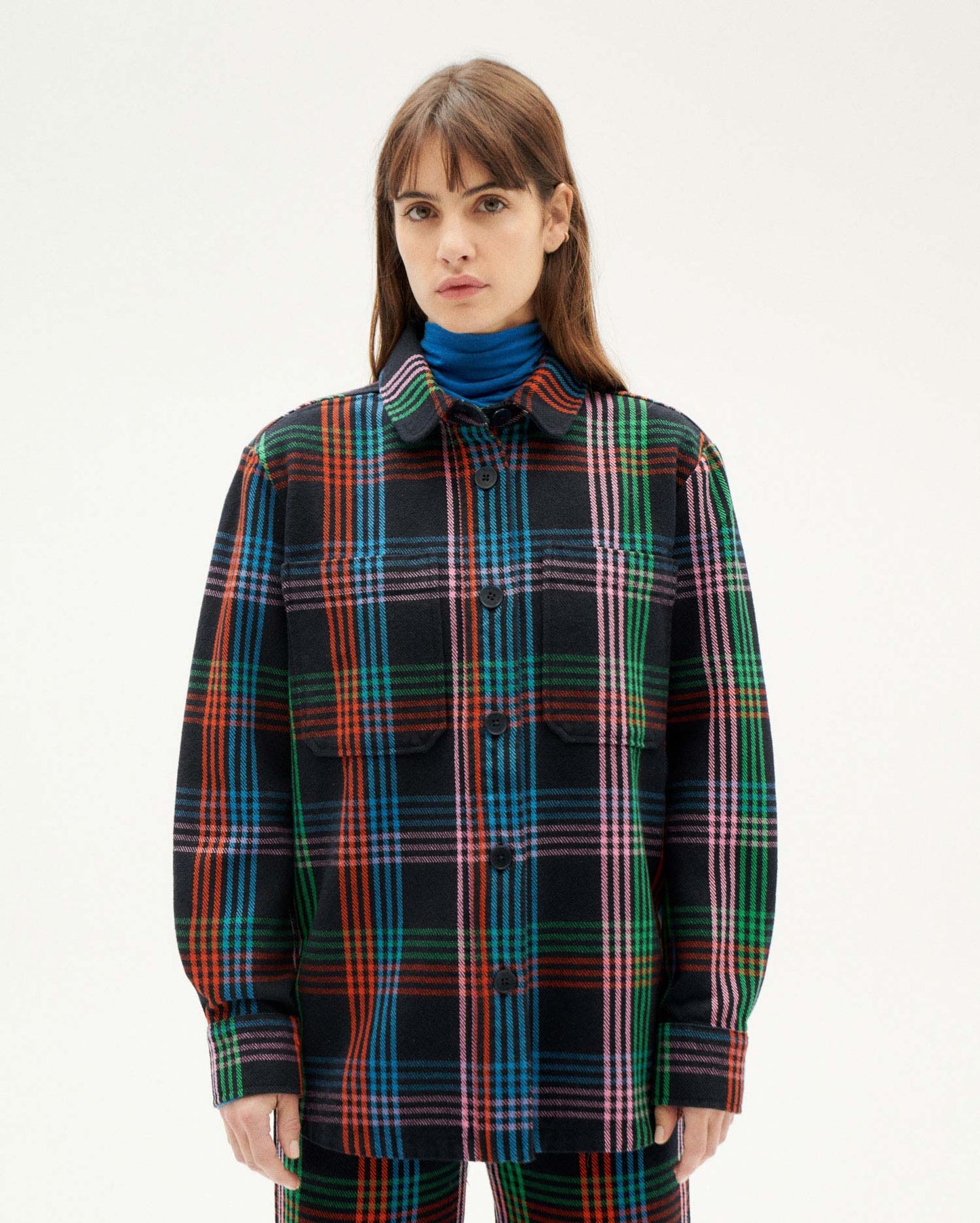 Veste à carreaux en coton bio | Multicolore "color blanket norita jacket"