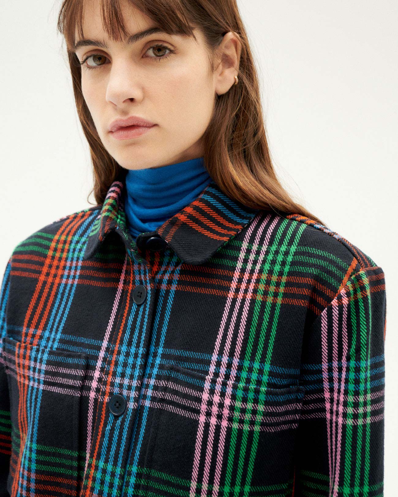 Veste à carreaux en coton bio | Multicolore "color blanket norita jacket"