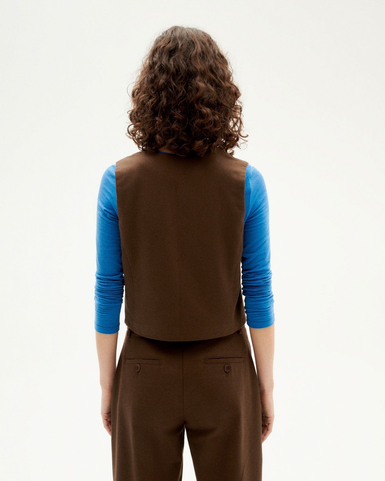 Gilet sans manches en coton bio | Marron "dark brown edith vest"