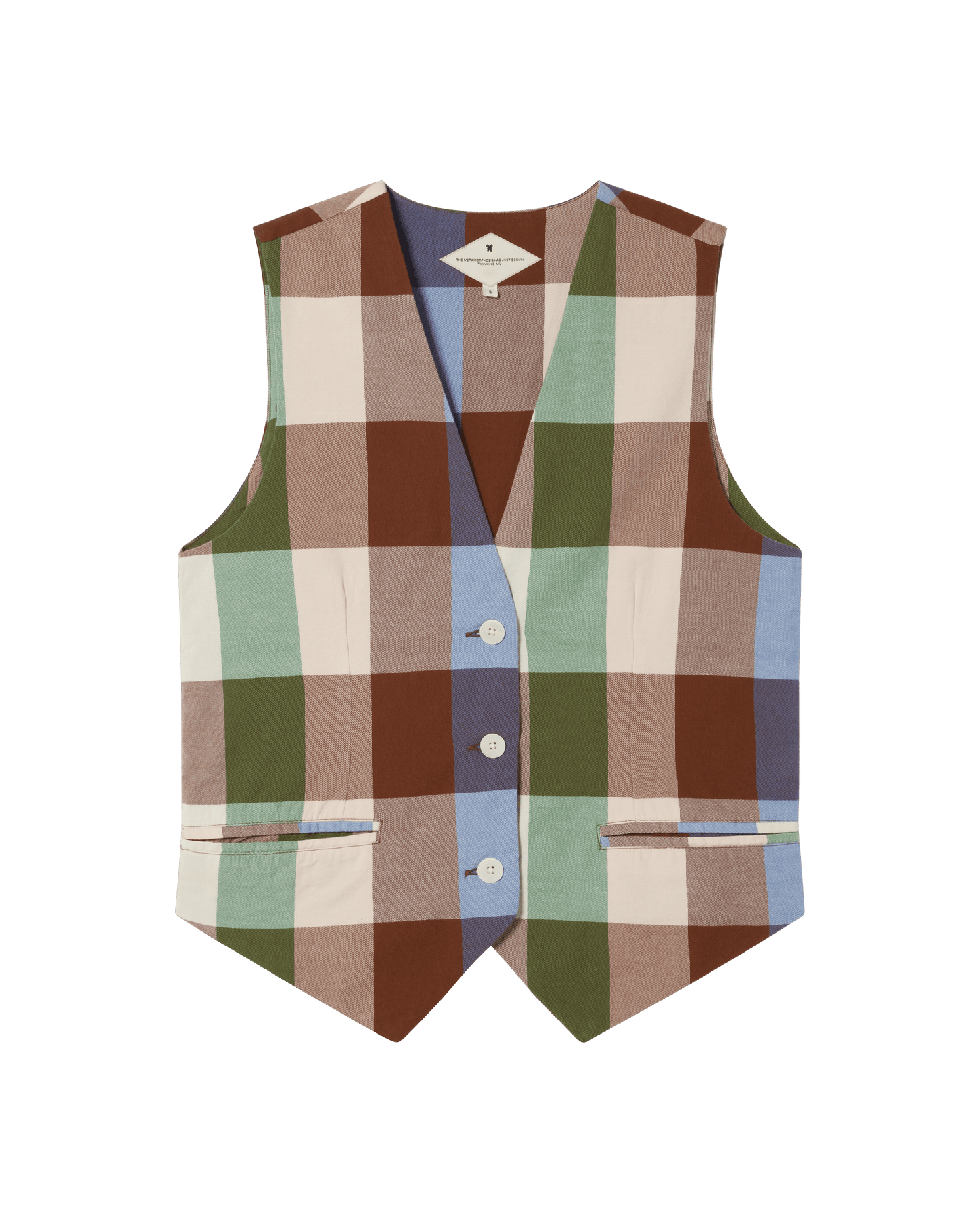 Gilet sans manches en coton bio | Multicolore "colorful edith vest"