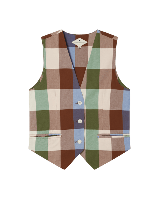 Gilet sans manches en coton bio | Multicolore "colorful edith vest"