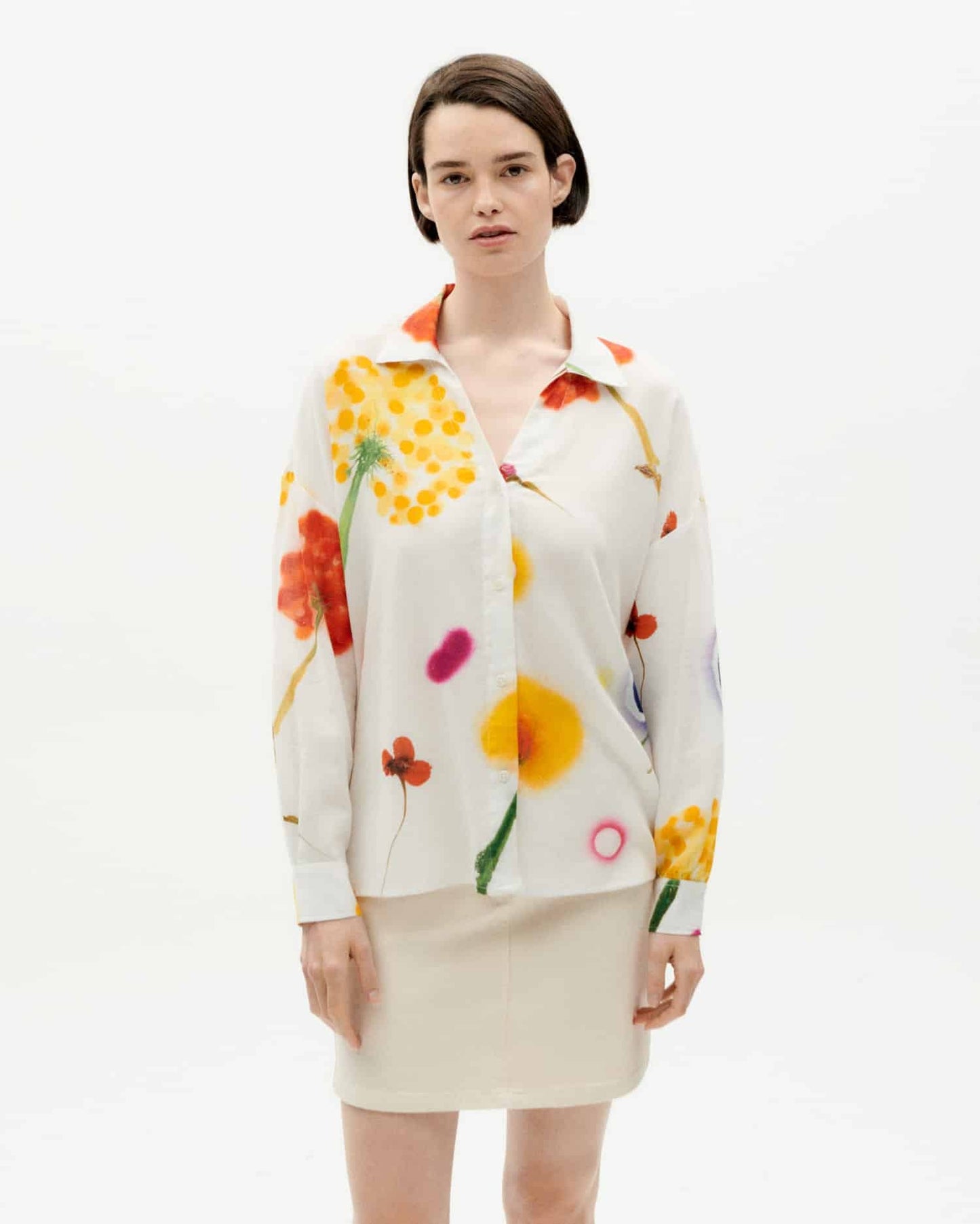 Chemise en coton bio | Écru à motifs "feuz day margaret blouse"