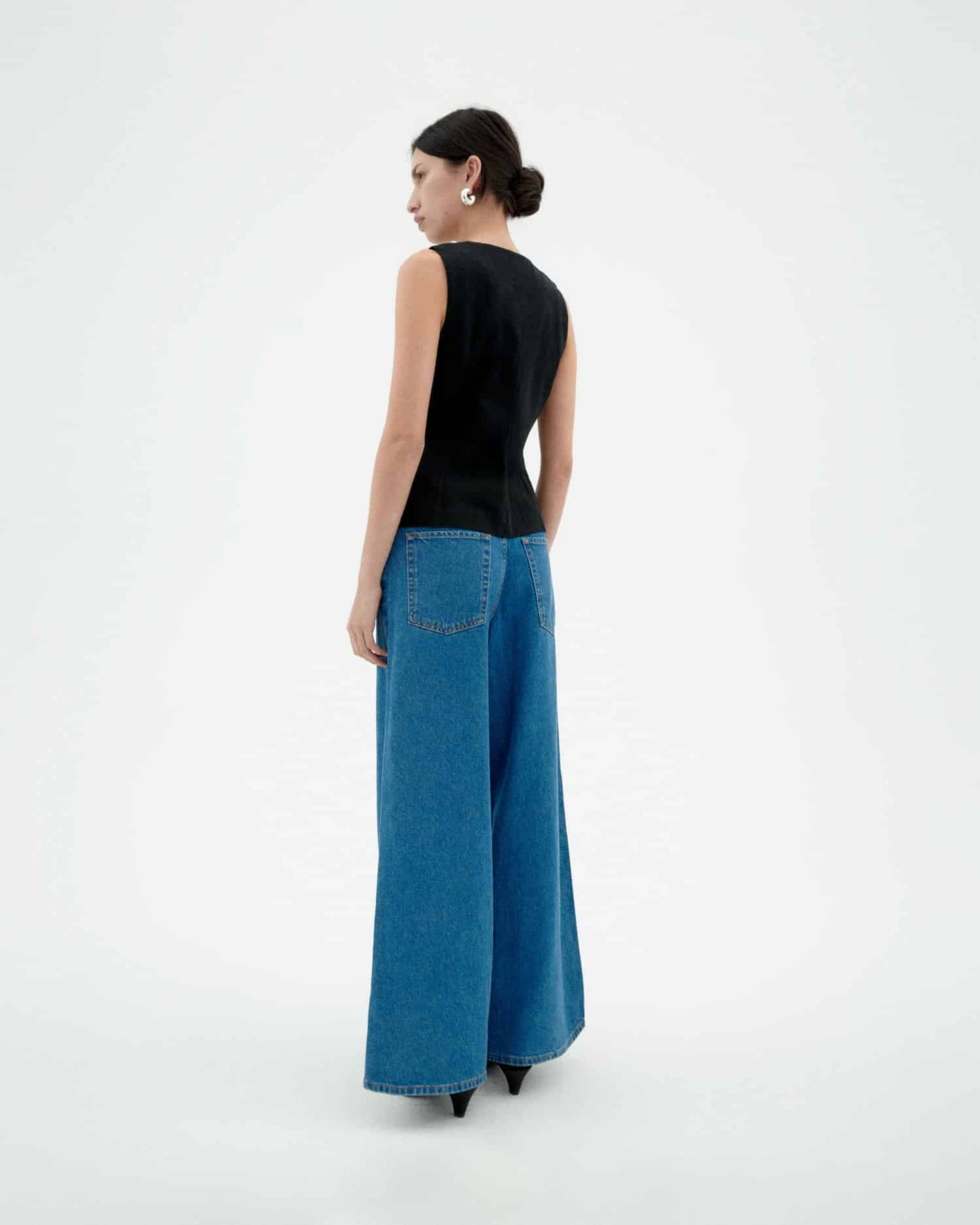 Top à noeuds en coton bio | noir "Black elise top"