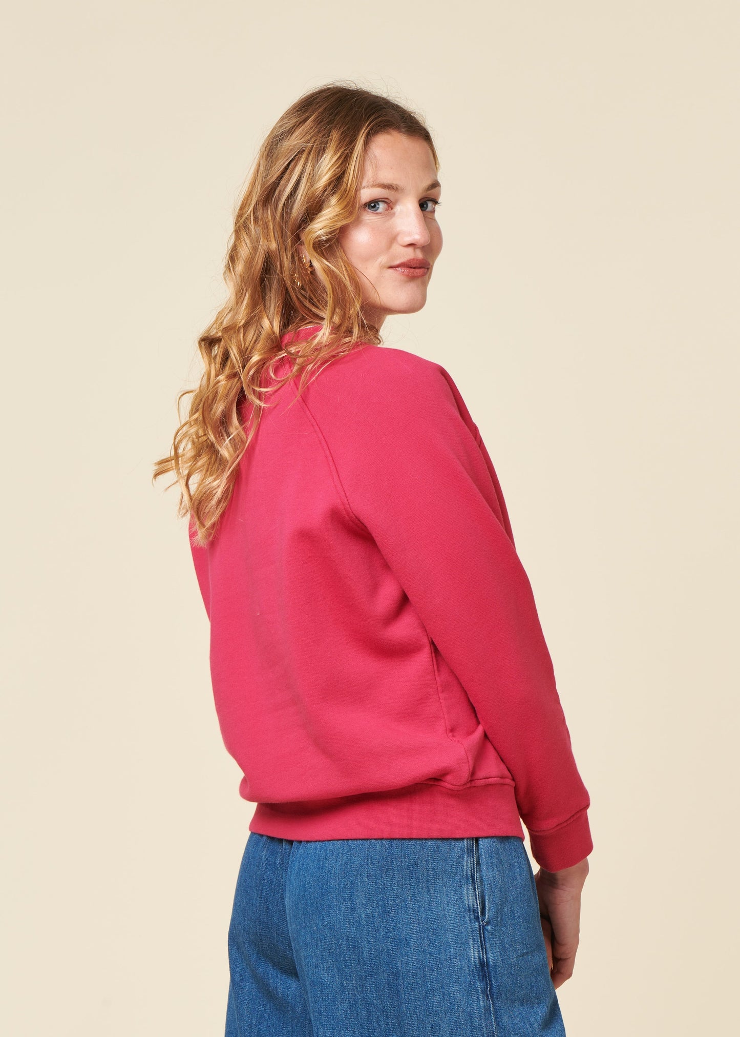 Sweat en coton bio | fuchsia