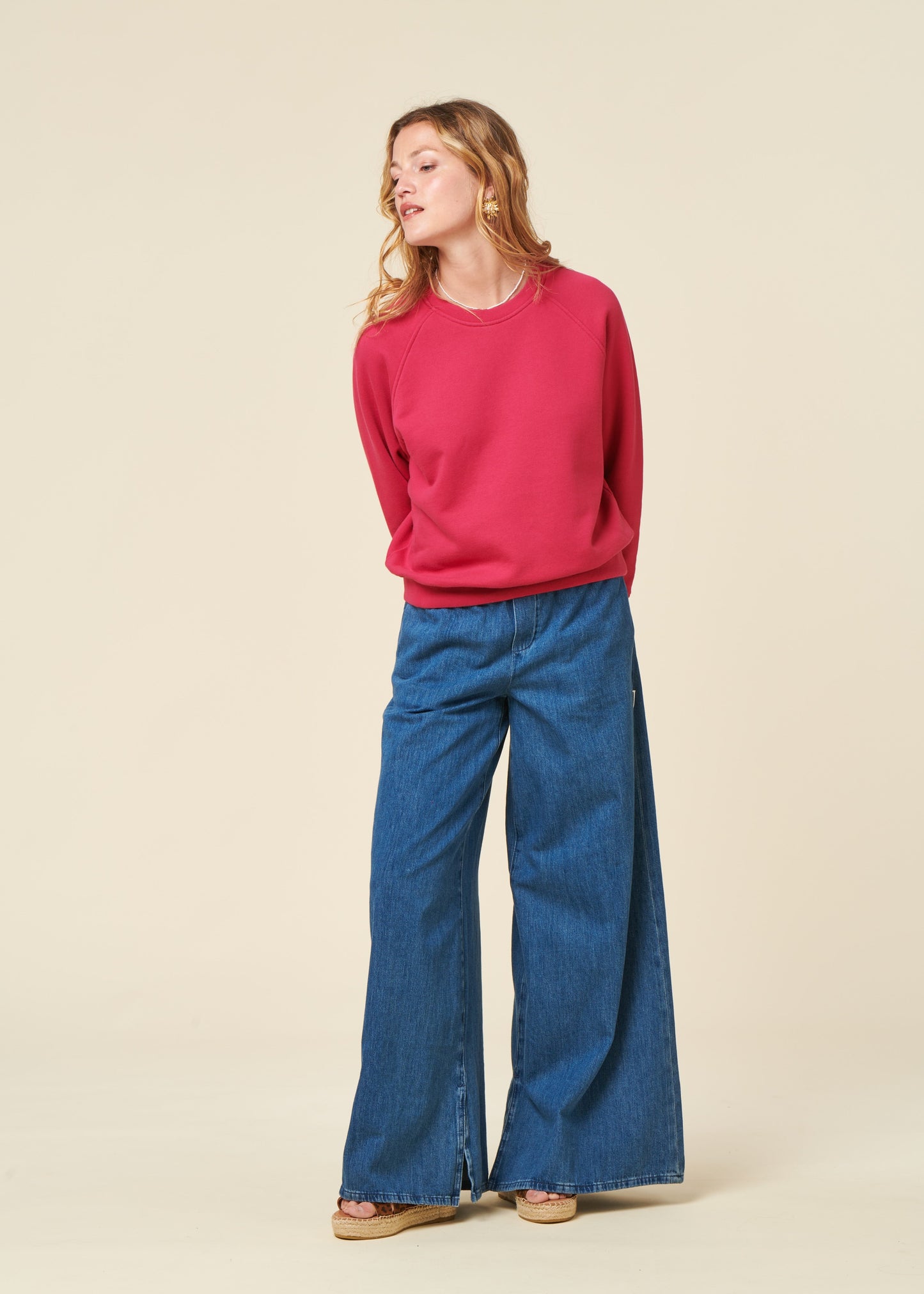 Sweat en coton bio | fuchsia