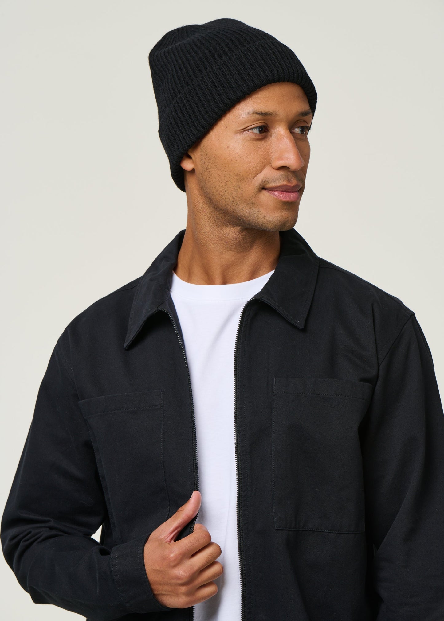 Bonnet en laine mérinos recyclée | noir