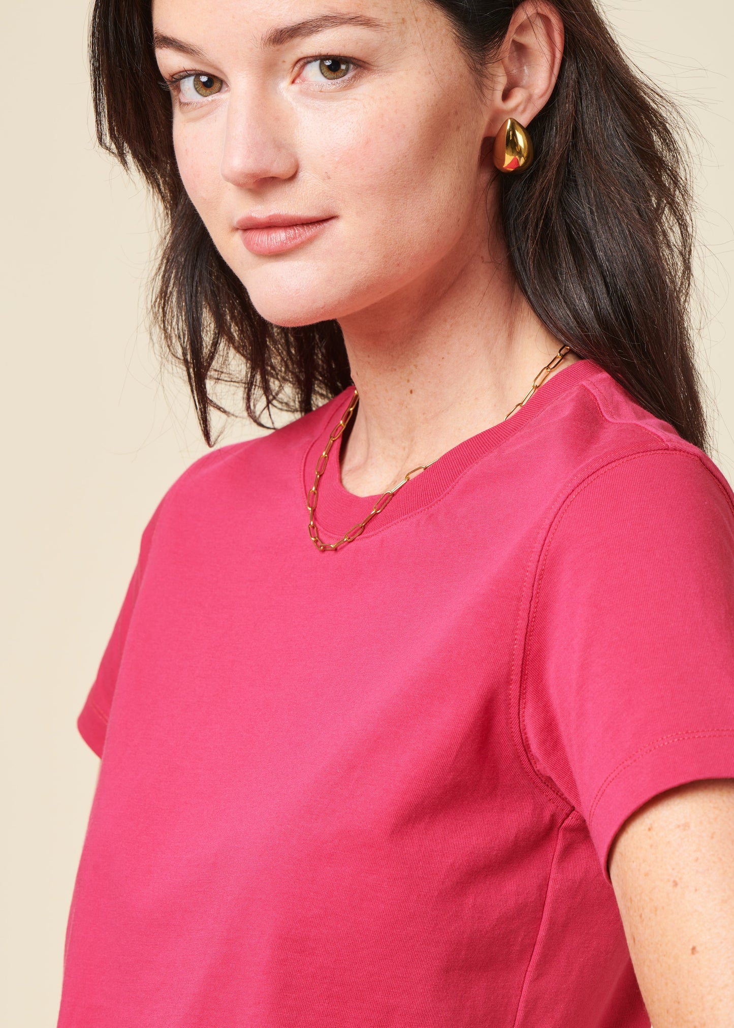 T-shirt en coton bio | fuschia