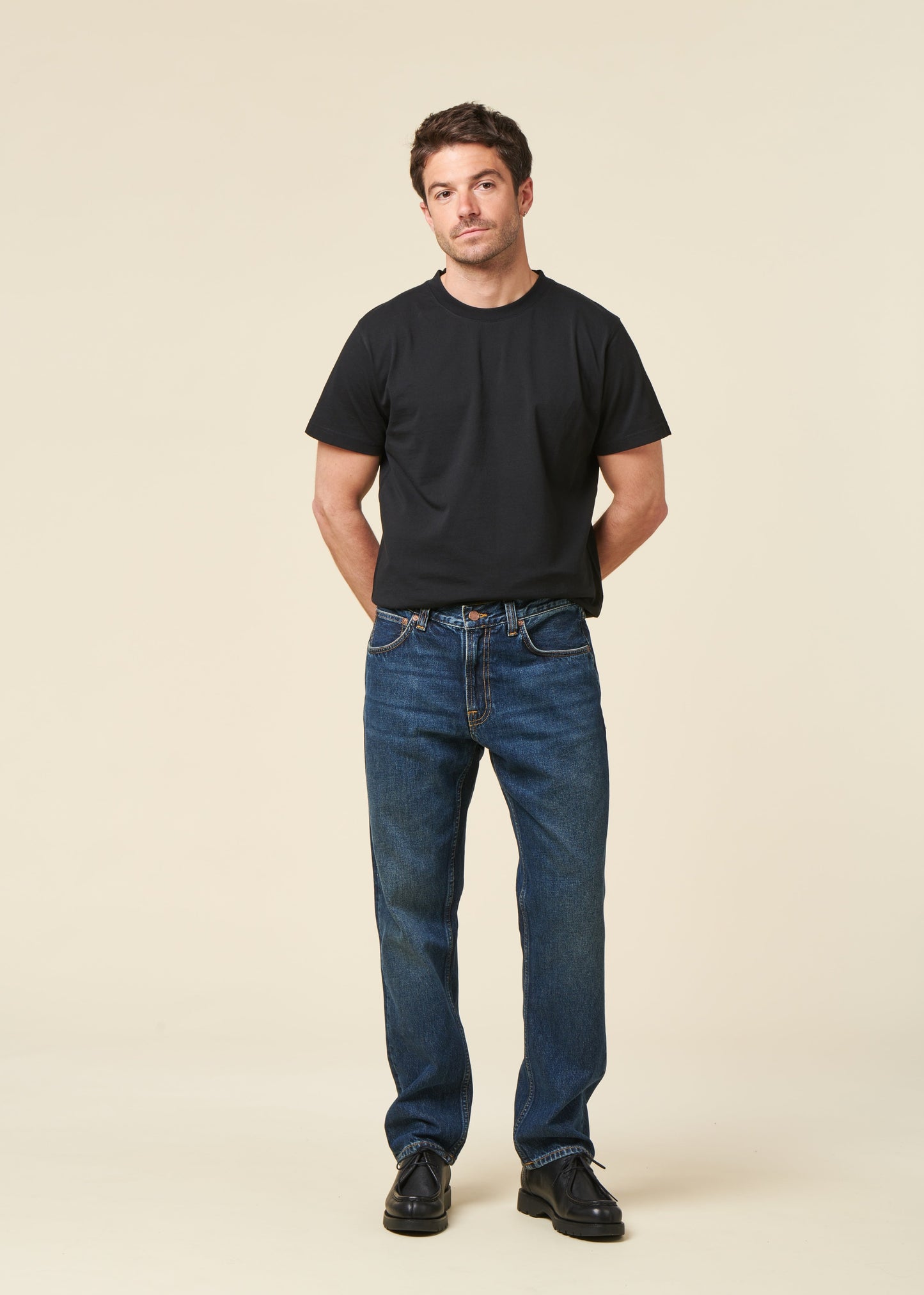 Jean droit en coton bio | bleu "gritty jackson blue soil"