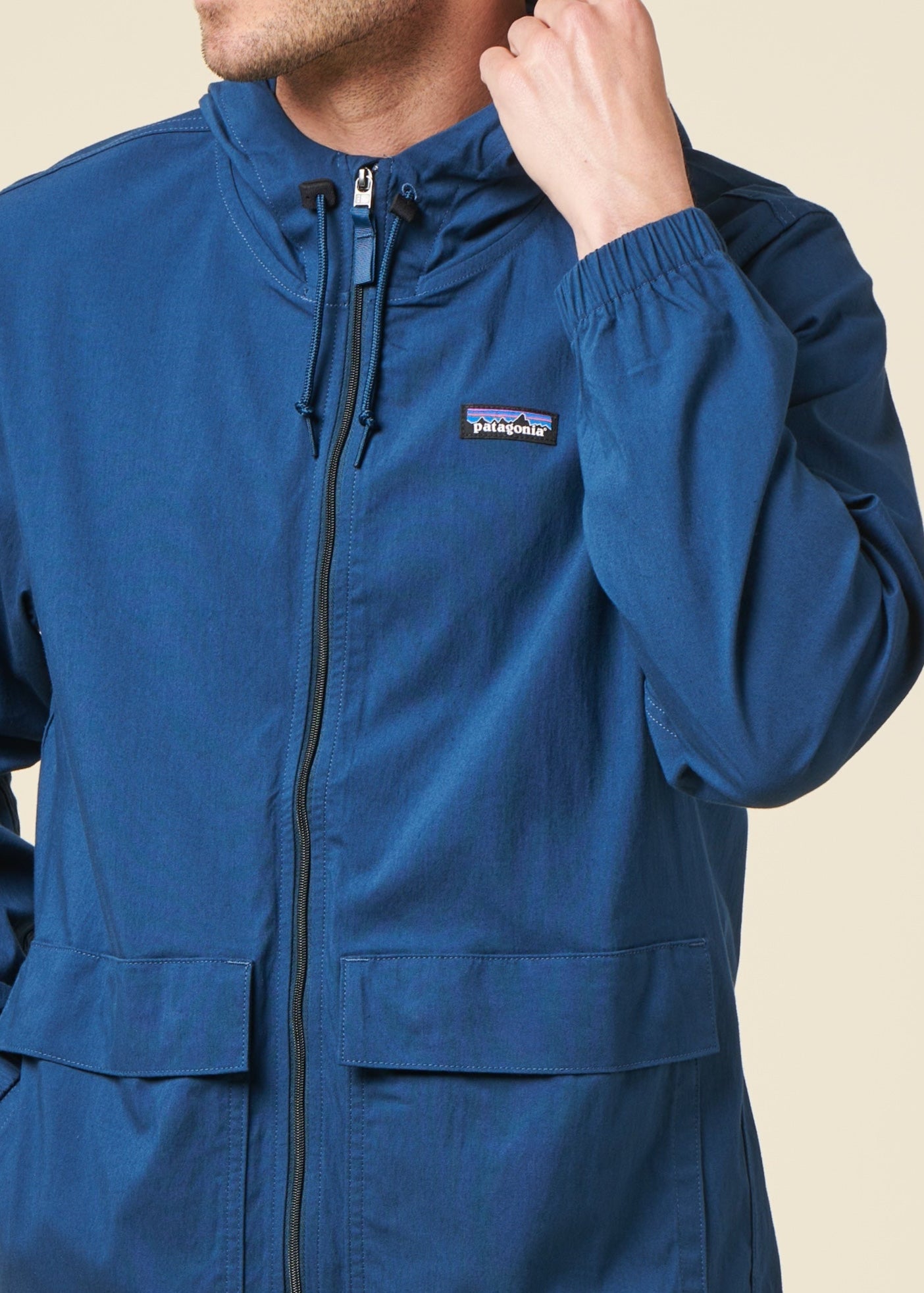 Veste  en coton bio et nylon recyclé | bleu "nomader hoody jkt - tidepool blue"