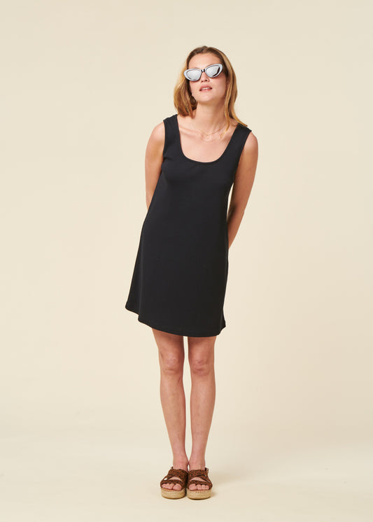 la robe boxy en coton bio | noir