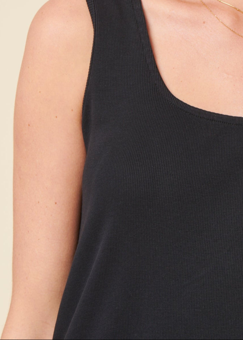 la robe boxy en coton bio | noir