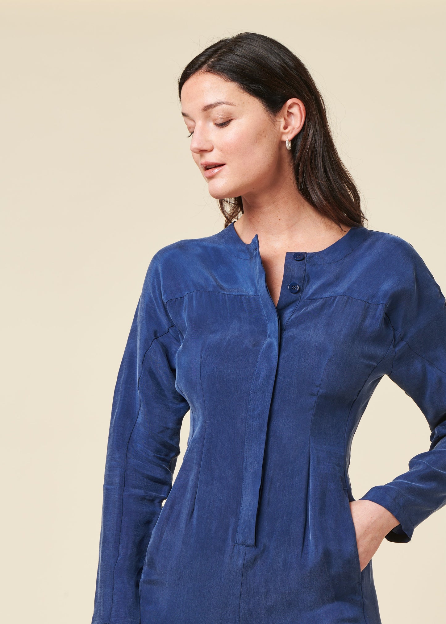 Combinaison en cupro | bleu "Cobalt marcia jumpsuit - blue"