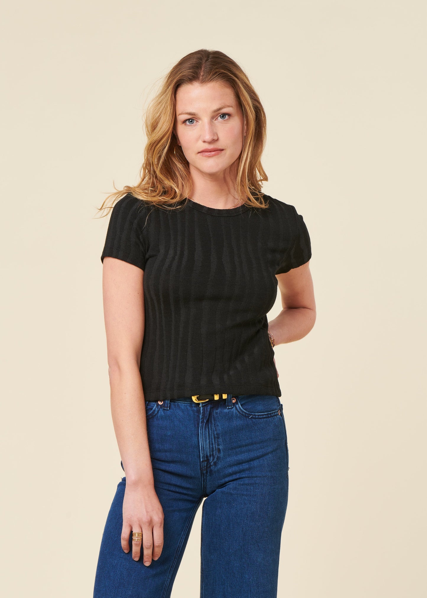 Top en lyocell et coton bio | noir "Black rue top"