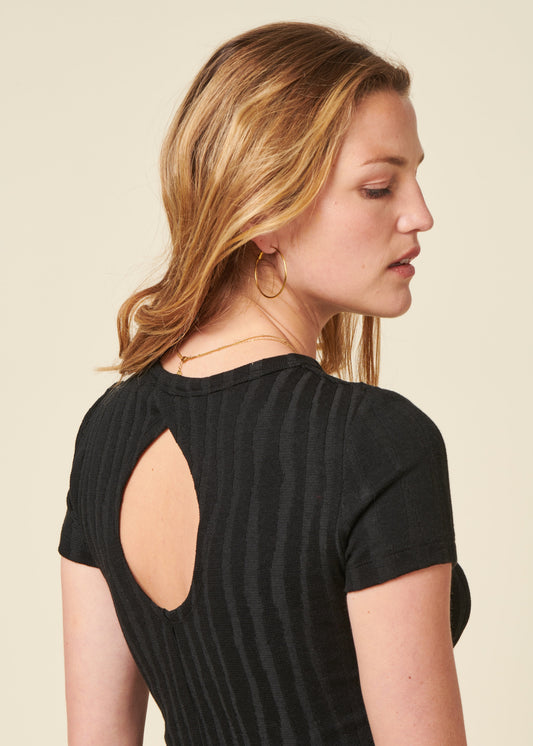 Top en lyocell et coton bio | noir "Black rue top"