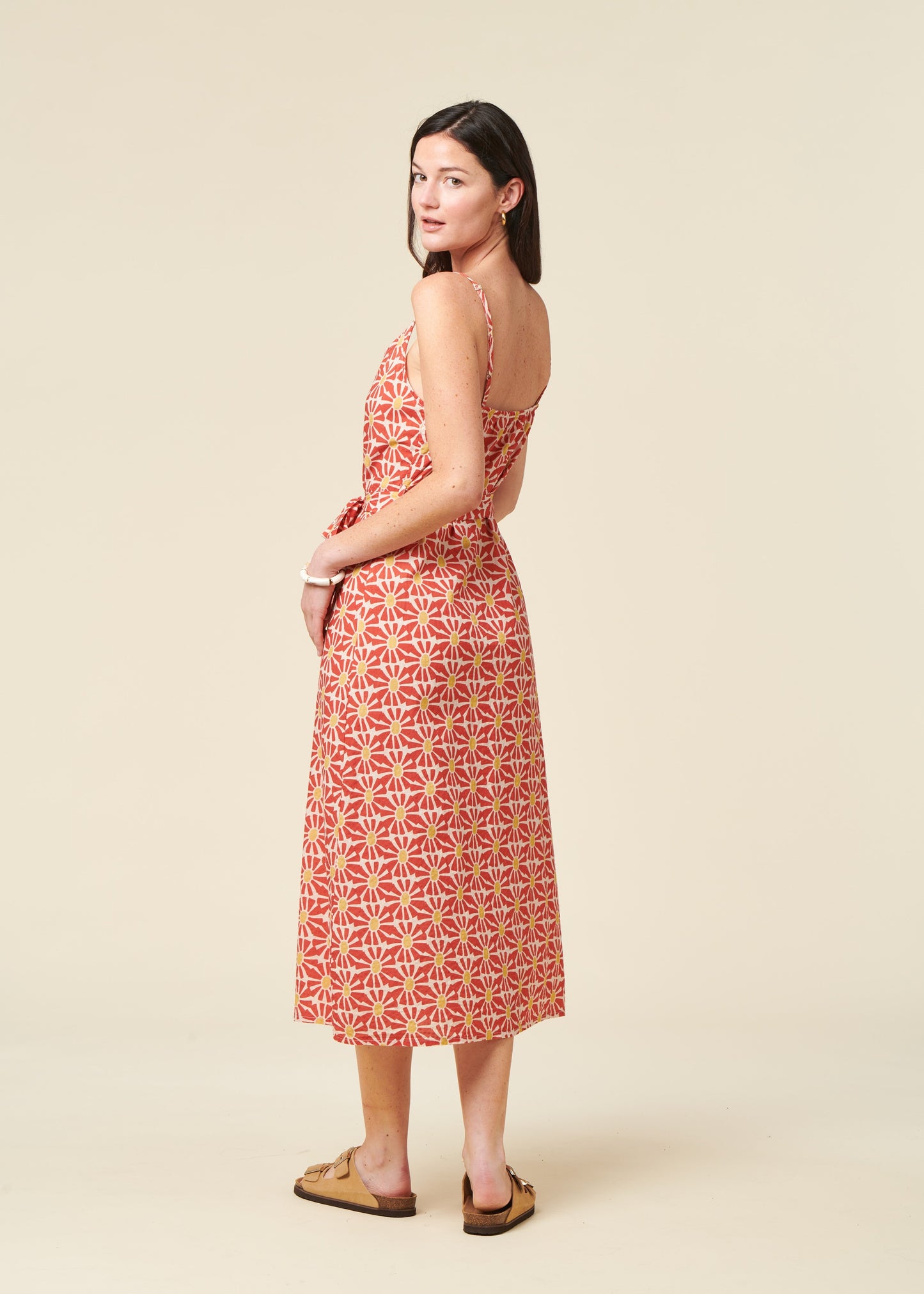 Robe en coton biologique | rouge "Marisol strap dress red - red"