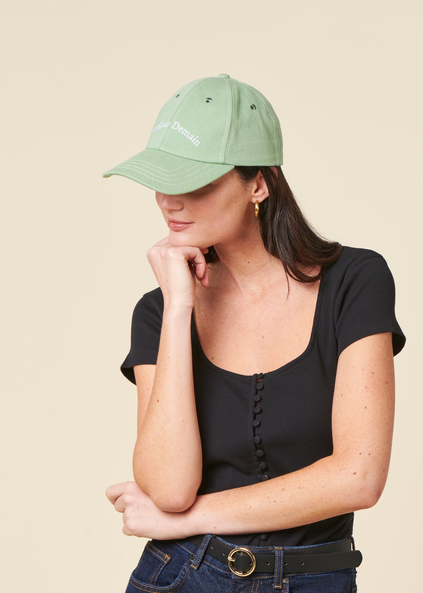 Casquette verte sauge