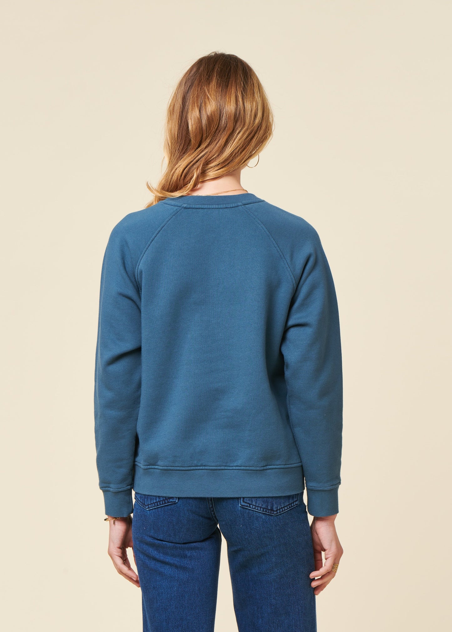 sweat en coton bio | bleu pétrole