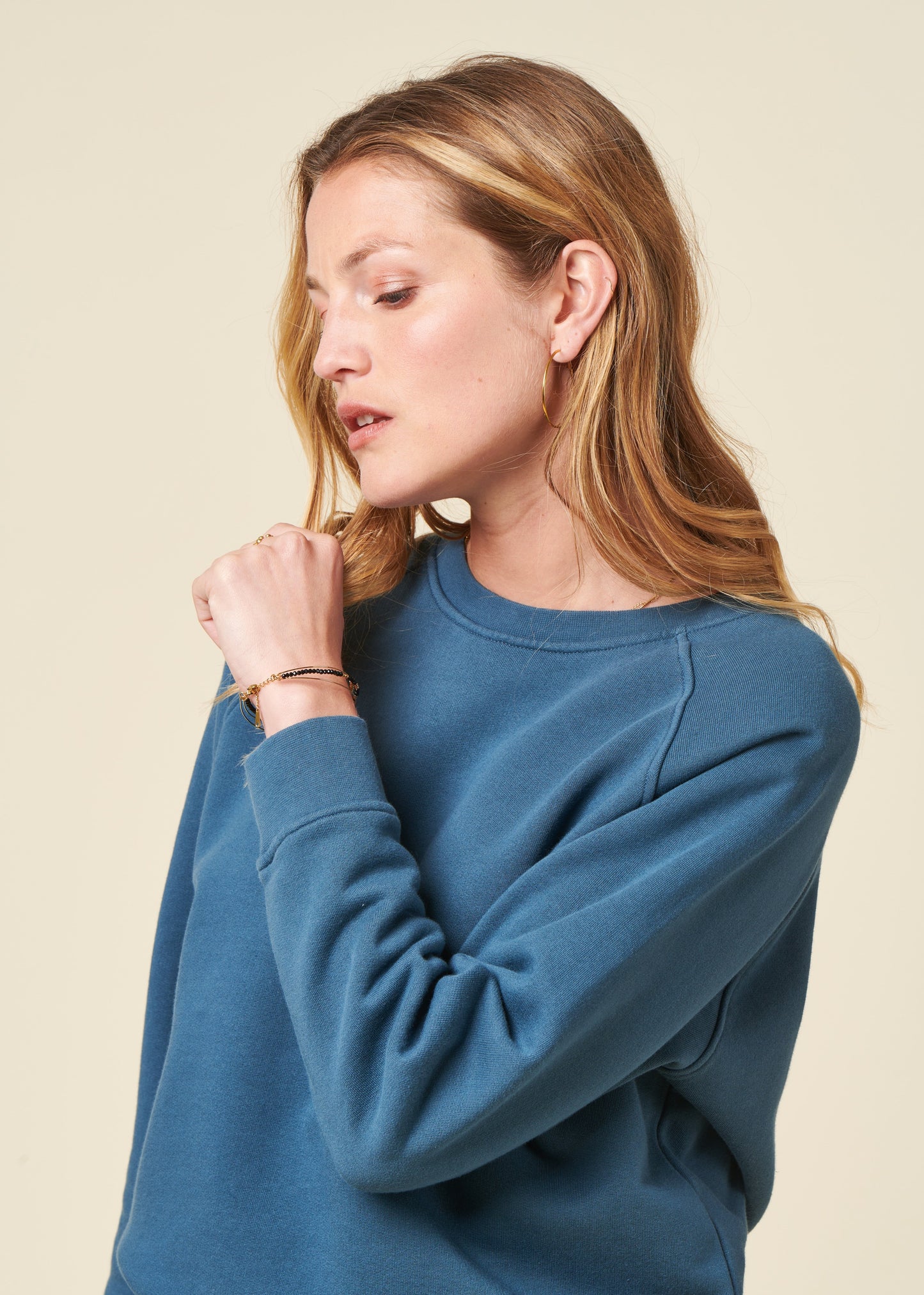 sweat en coton bio | bleu pétrole