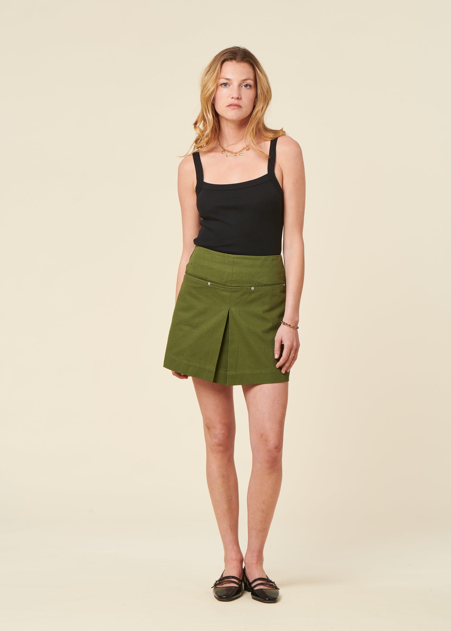 Jupe en coton bio | vert "Kentia mabel skirt - green"