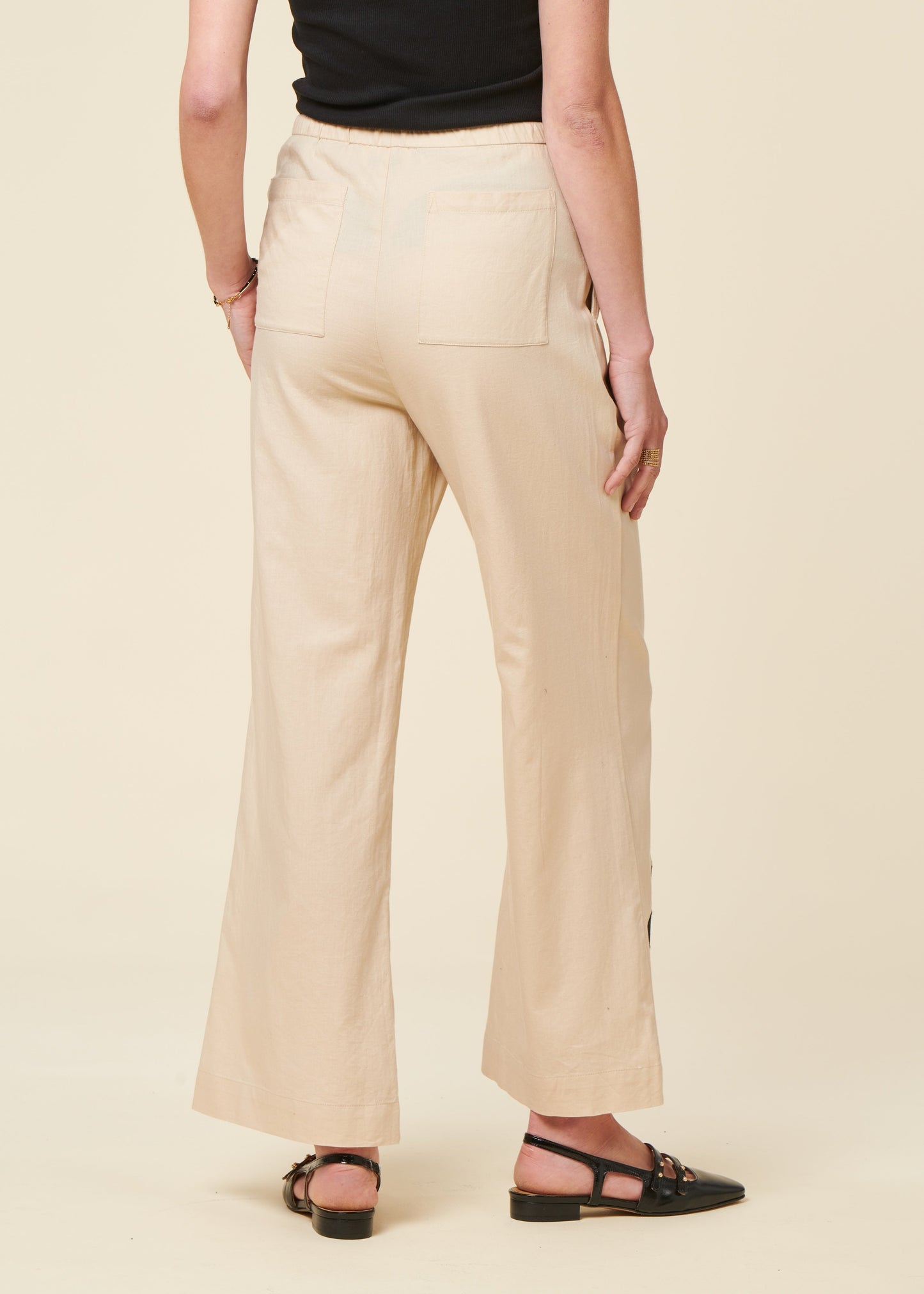 Pantalon fluide en coton bio | écru "Marygold brigitte pants"