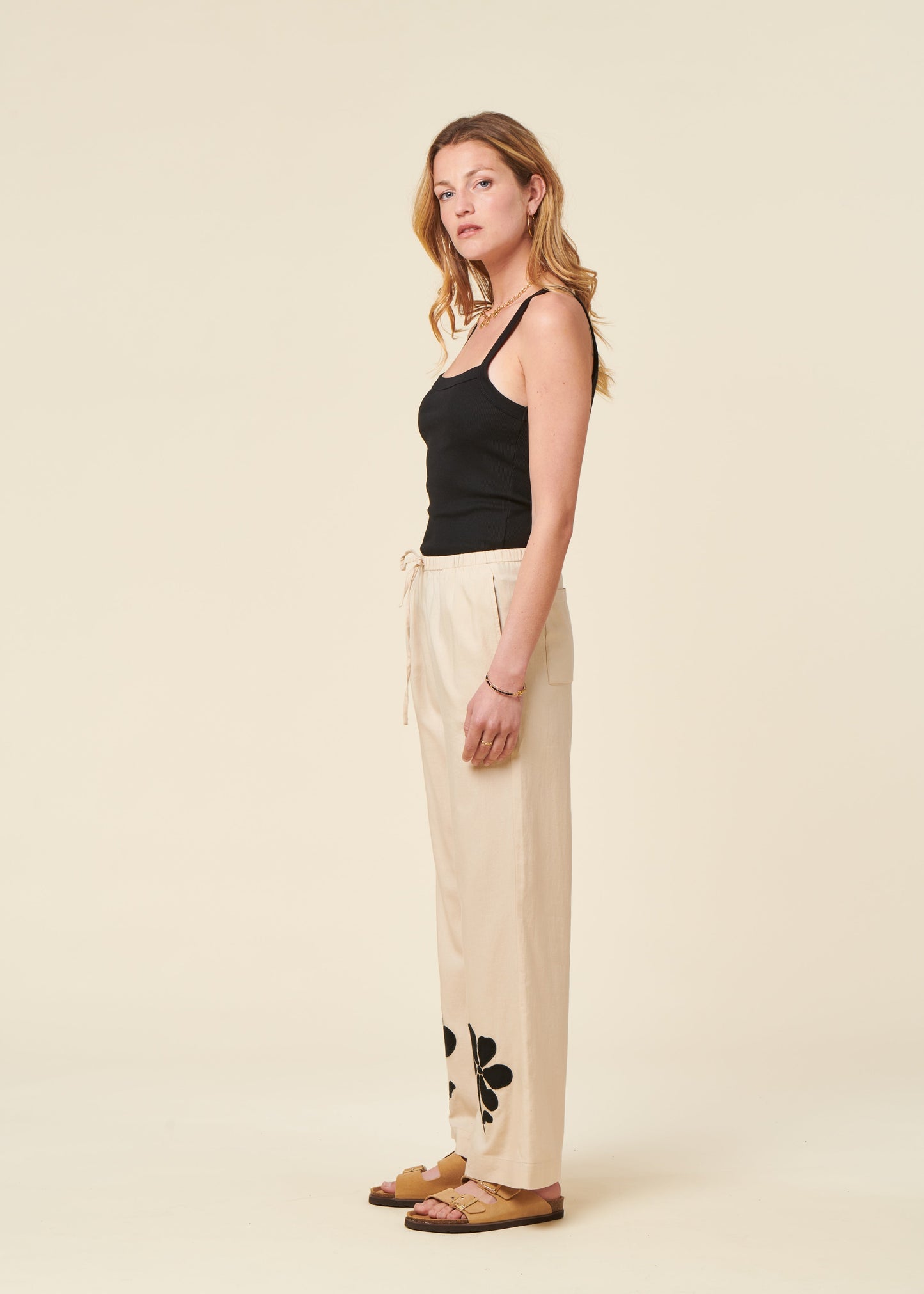 Pantalon fluide en coton bio | écru "Marygold brigitte pants"
