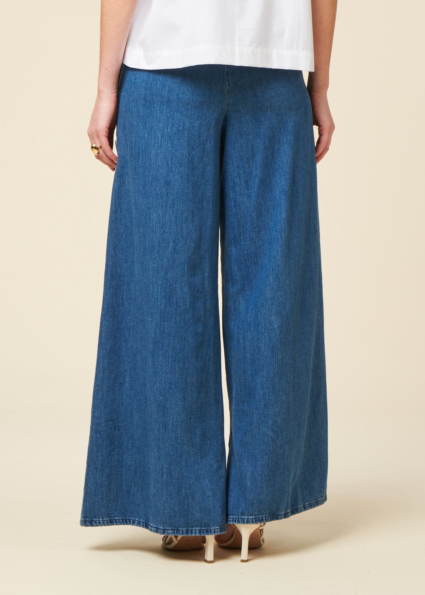 Pantalon ample en coton bio | bleu "kelaani - airflow"