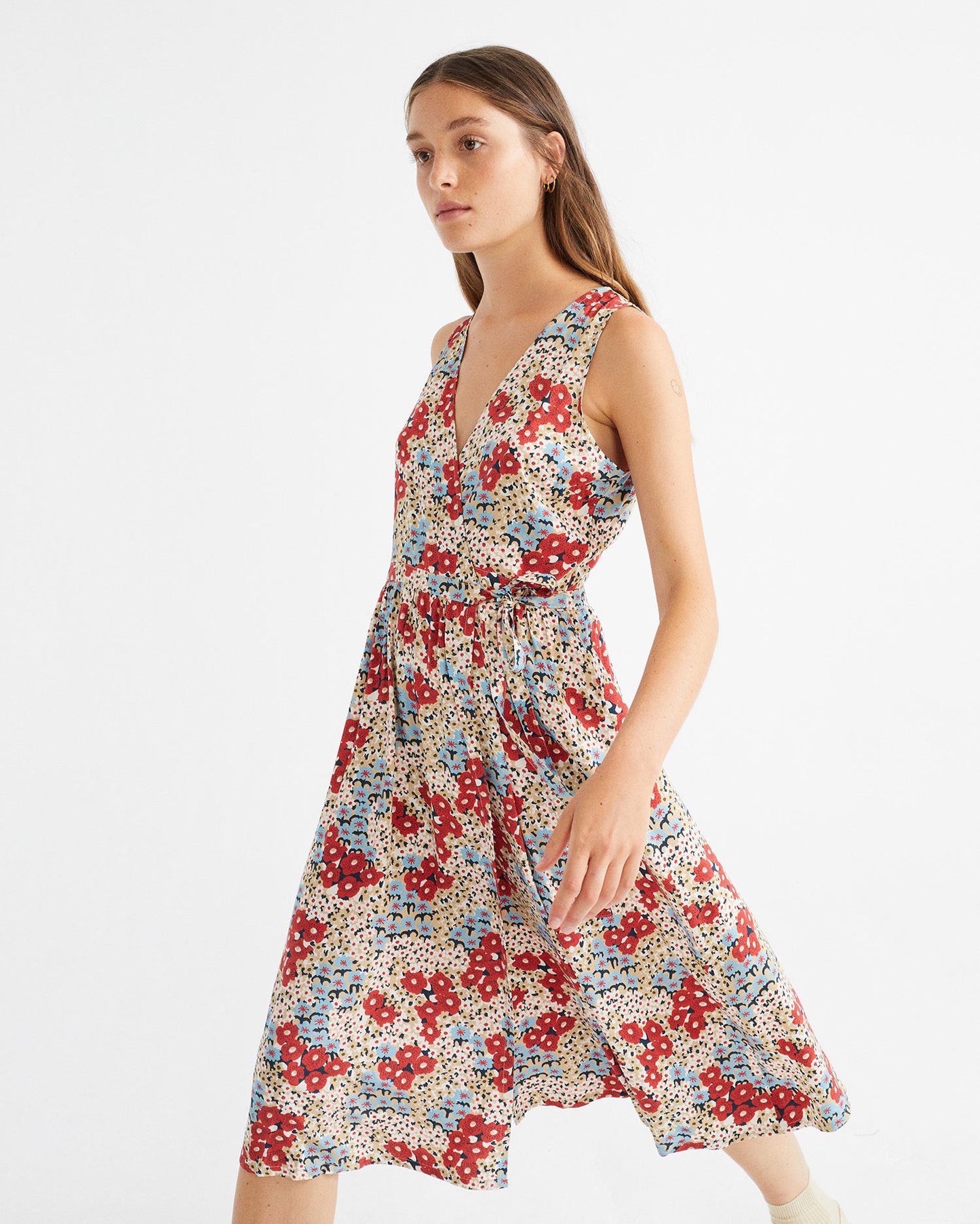 Robe midi fleurie en lenzing ecovero - Amapola