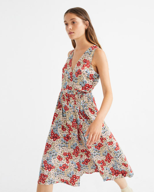 Robe midi fleurie en lenzing ecovero - Amapola