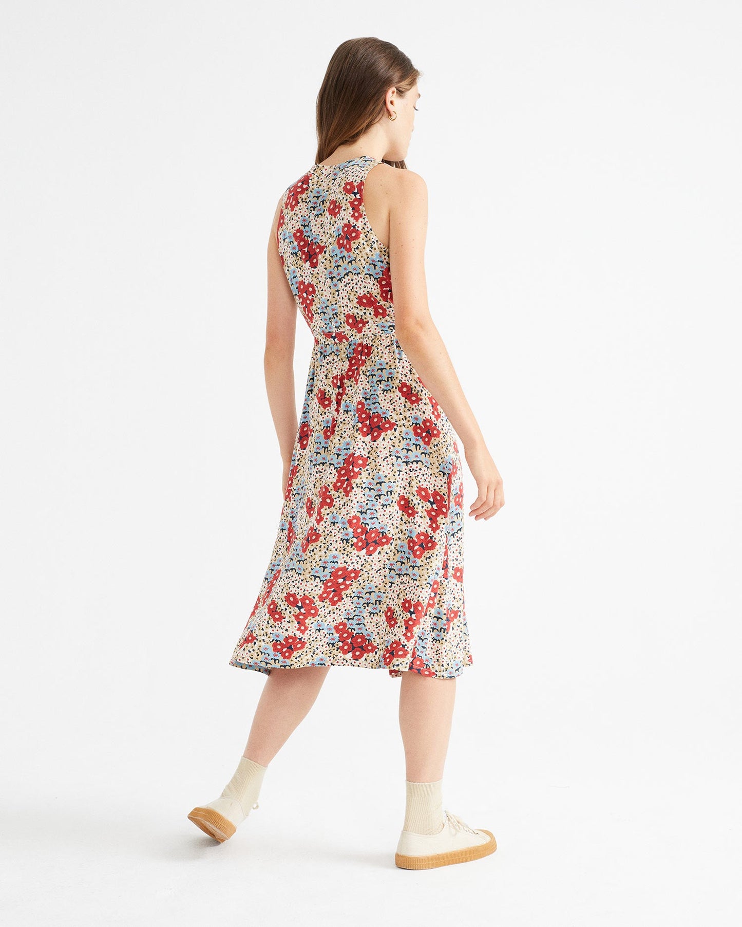 Robe midi fleurie en lenzing ecovero - Amapola