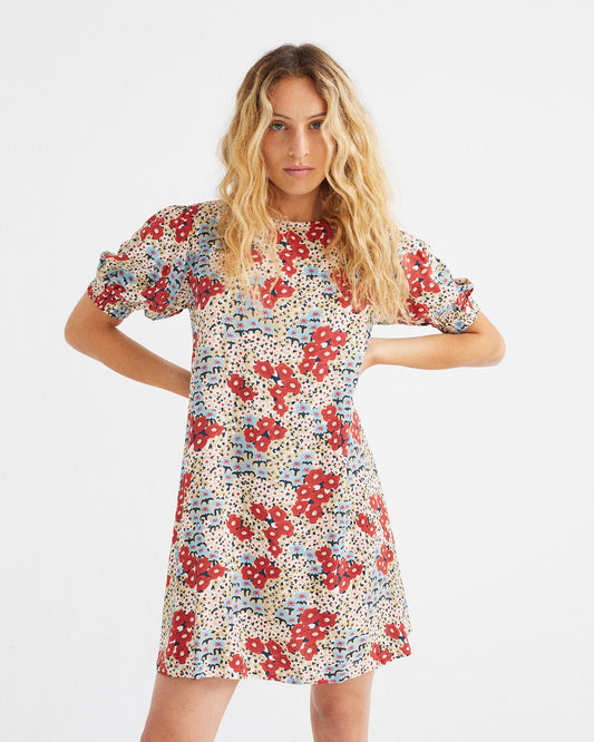 Robe courte fleurie en lenzing ecovero - Floreta