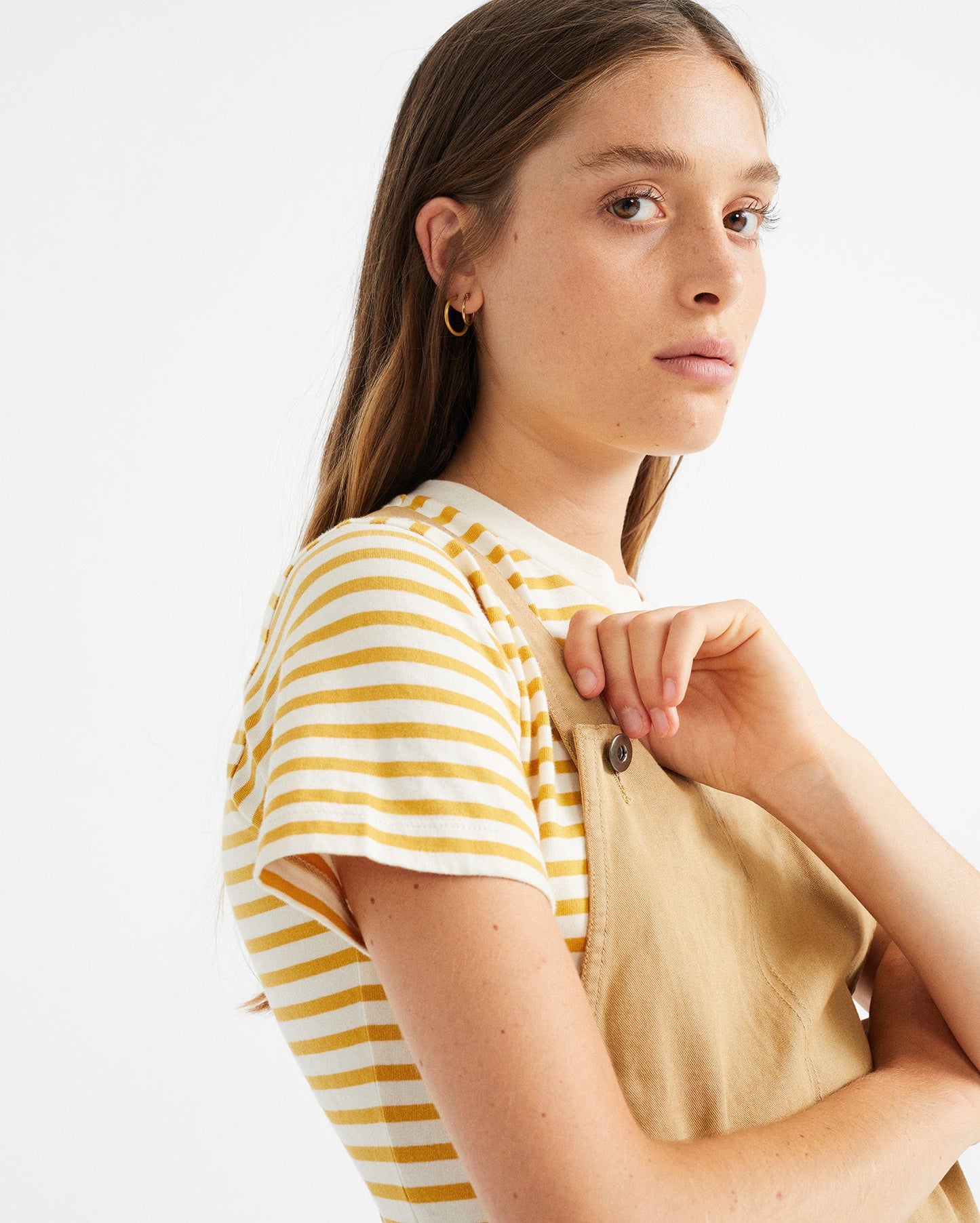 Robe salopette camel en coton bio - Campanilla