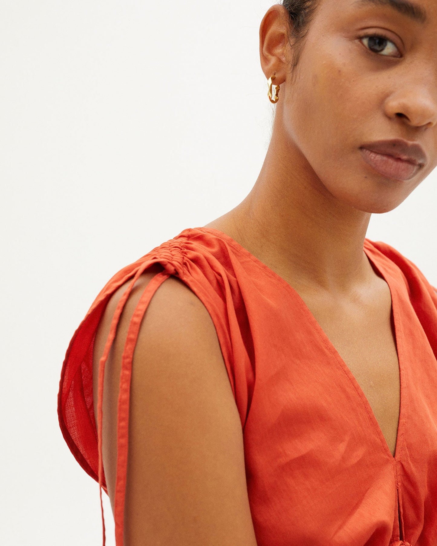 Robe longue orange en tencel - ORANGE LAIA DRESS
