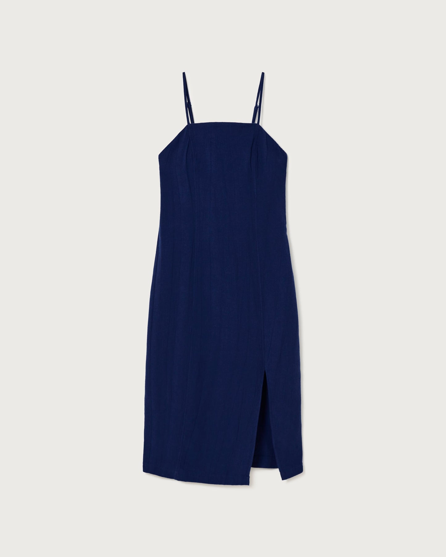Robe fendue marine en coton bio - navy mia dress