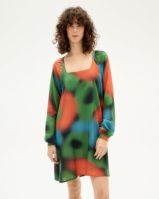 Robe imprimée en ecovero | Multicolore "dust black vera dress"