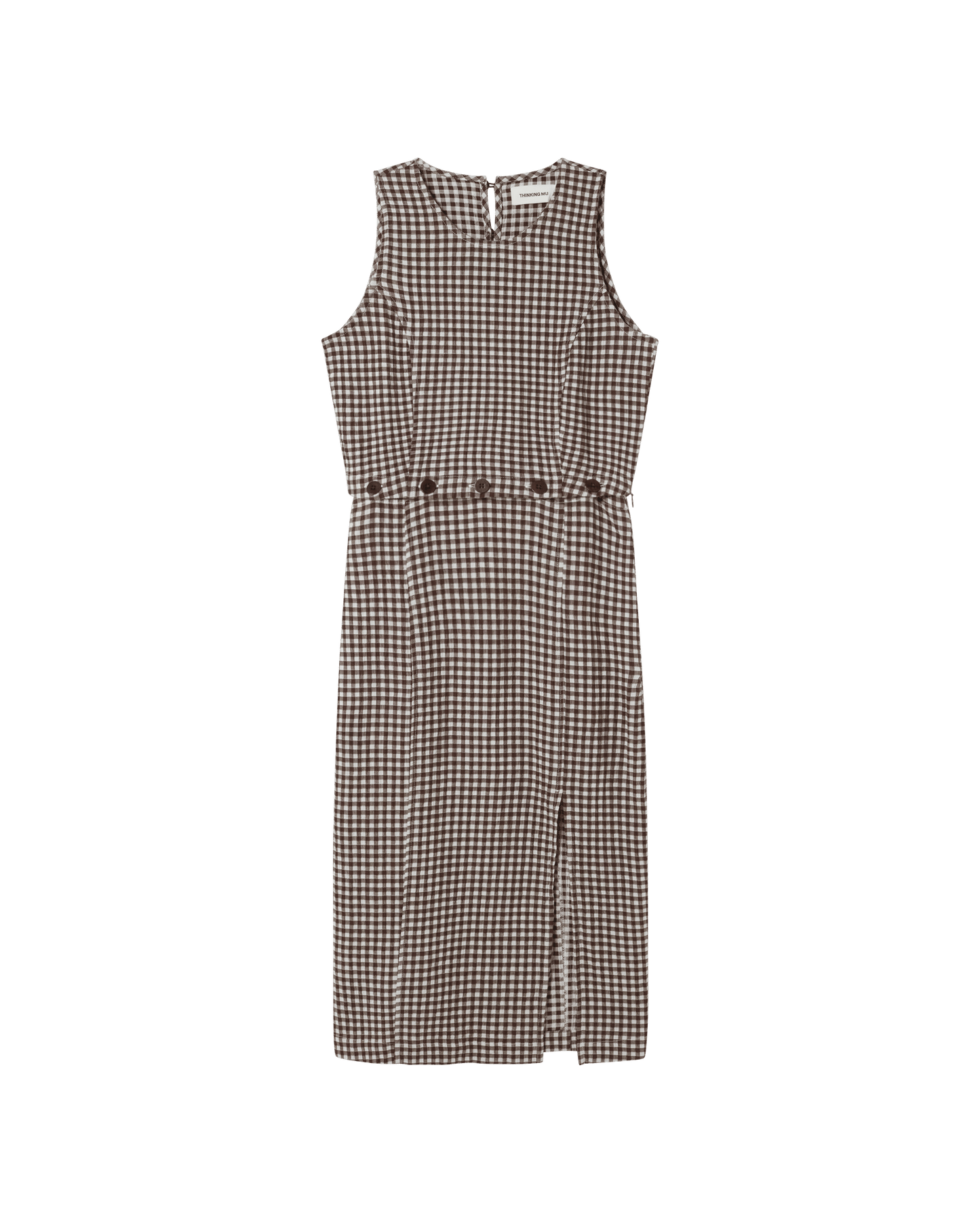 Robe 3 en 1 en coton bio | marron "chocolate seersucker wila dress"