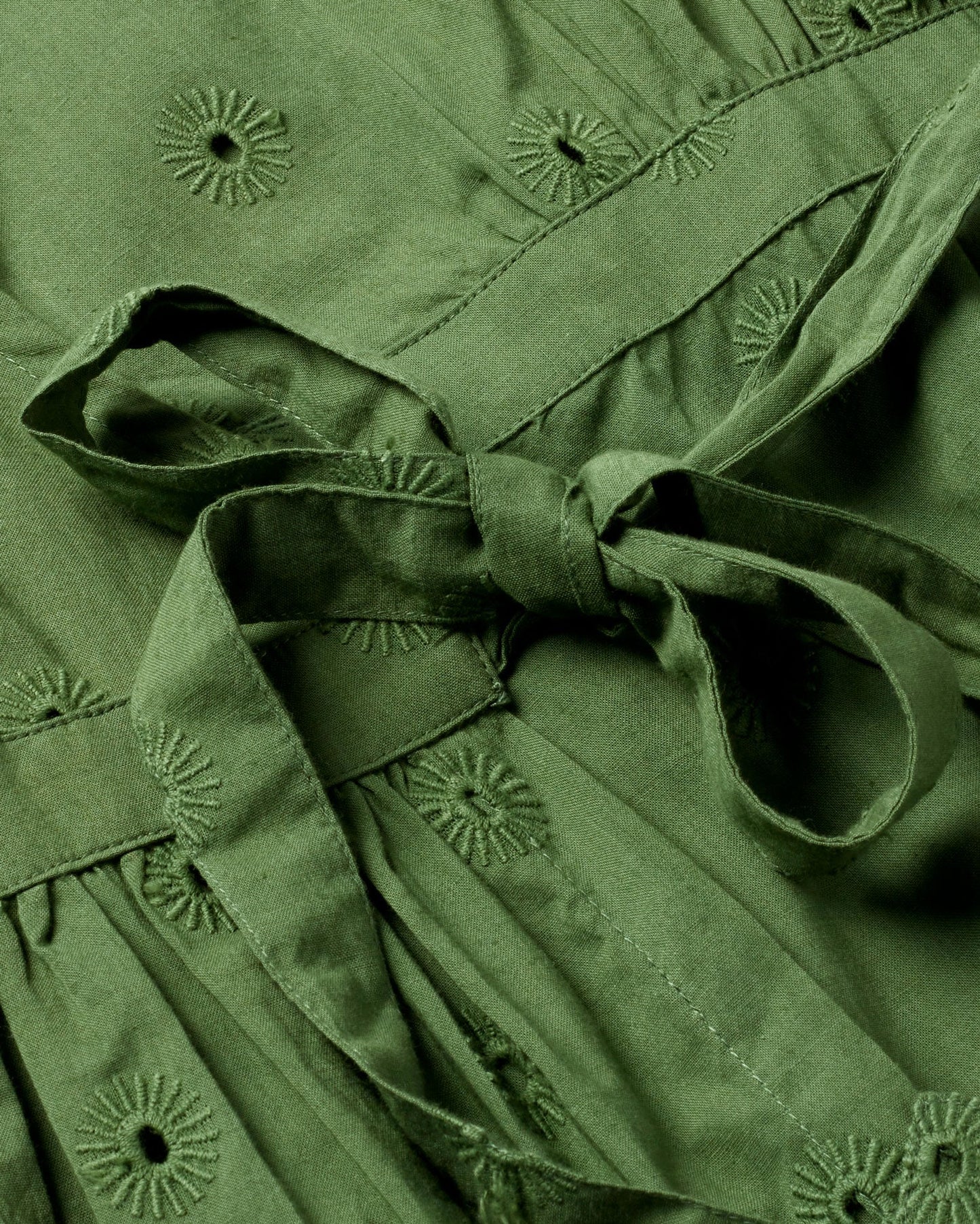 Robe portefeuille en coton bio | Vert "cactus shiffli amapola dress"