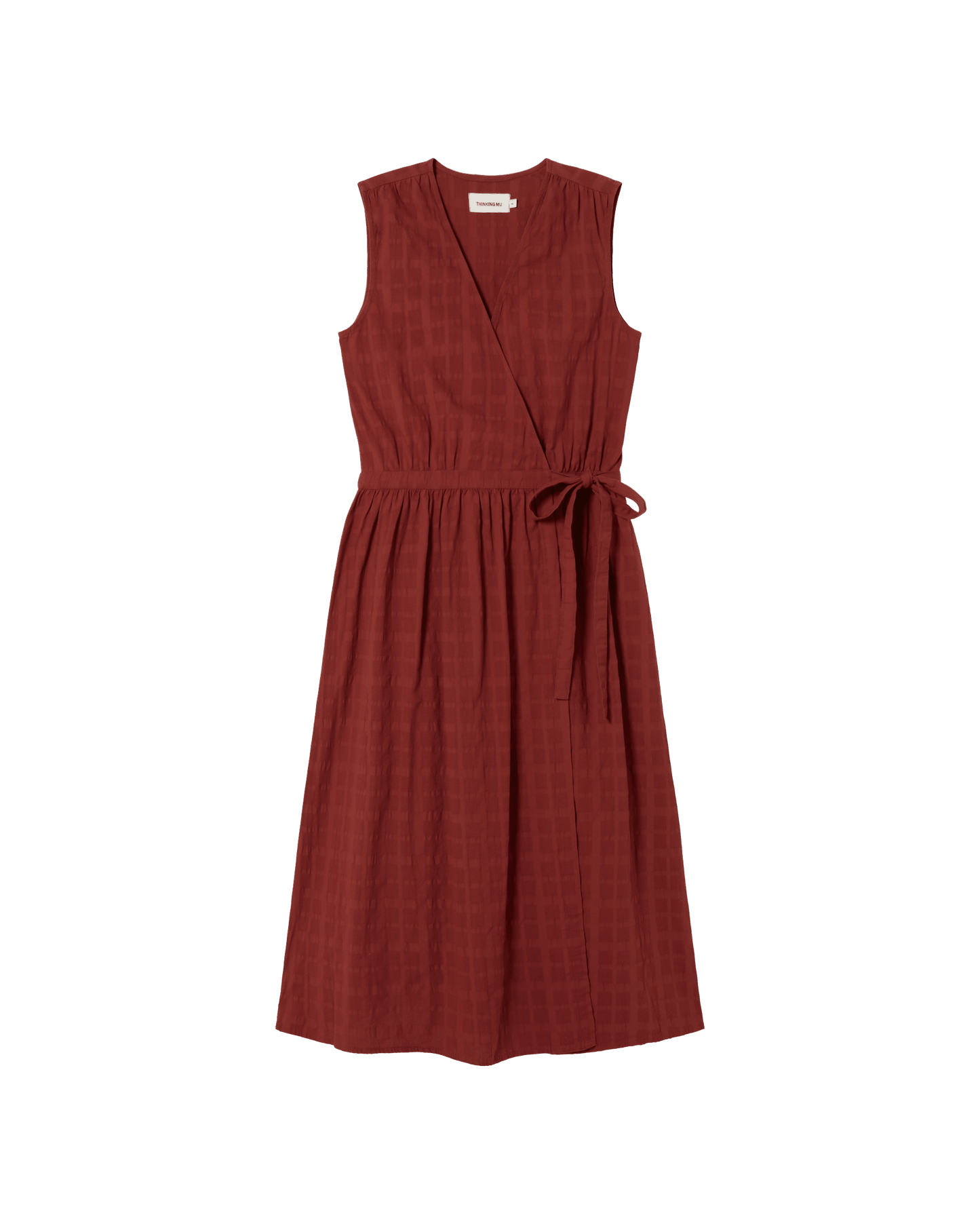 Robe portefeuille en coton bio | orange "orangered cuadrito amapola dress"
