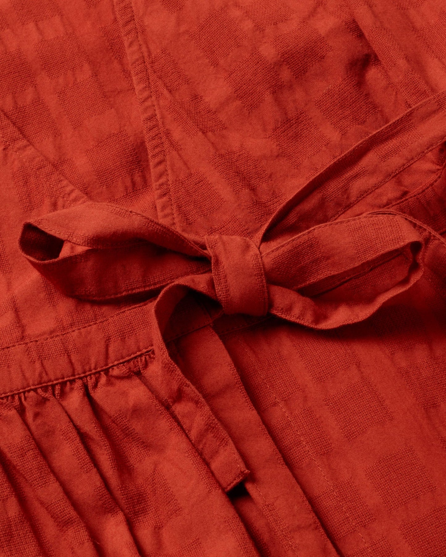 Robe portefeuille en coton bio | orange "orangered cuadrito amapola dress"