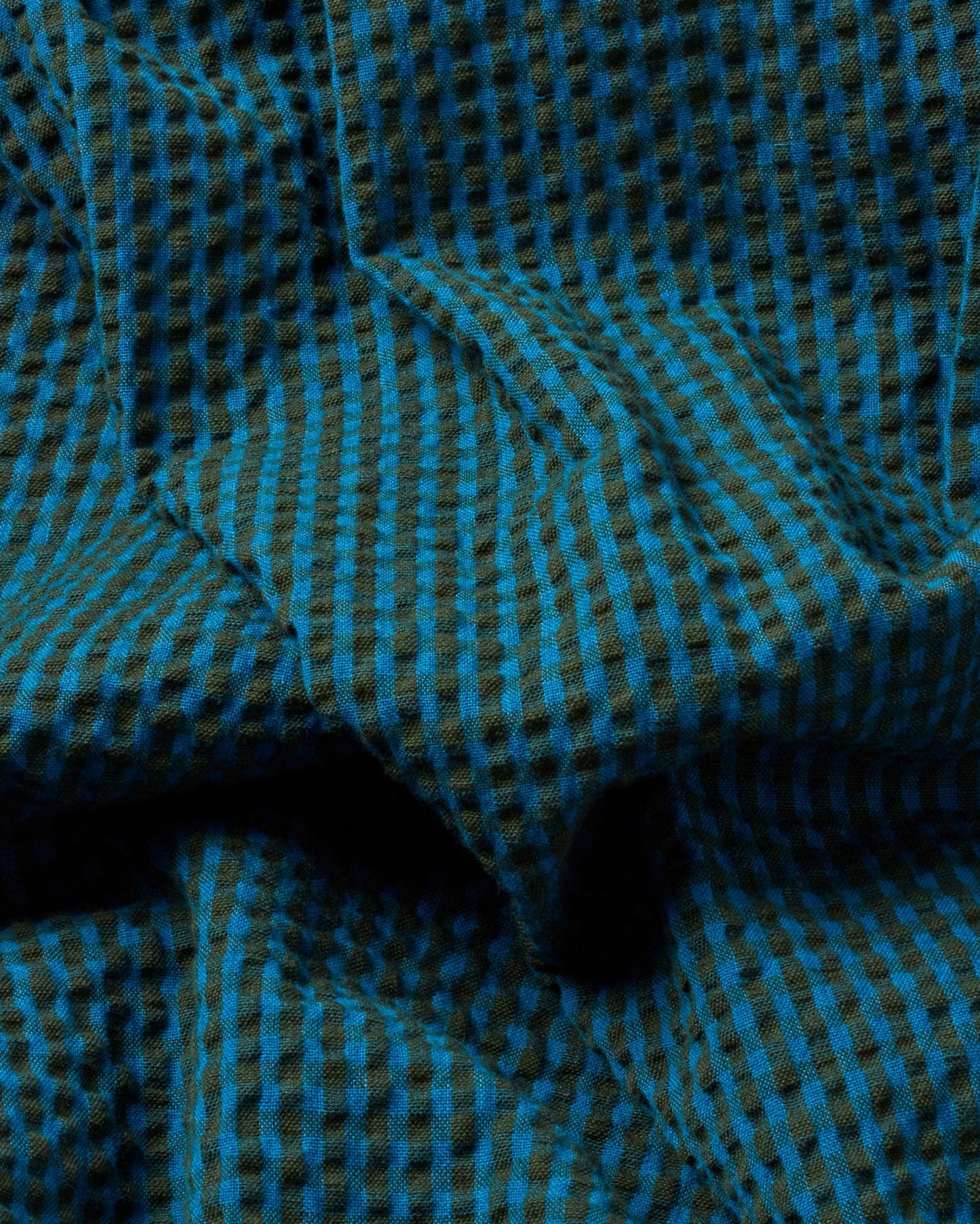 Robe midi à carreaux en coton bio | vert "bottle green checks seersucker amapola dress"