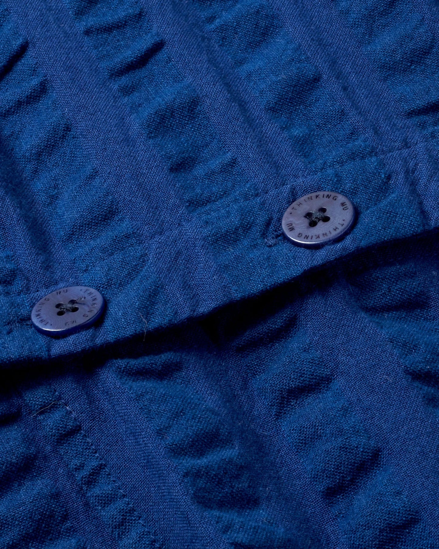 Robe 3 en 1 en coton bio | Bleu "navy big seersucker wila dress"