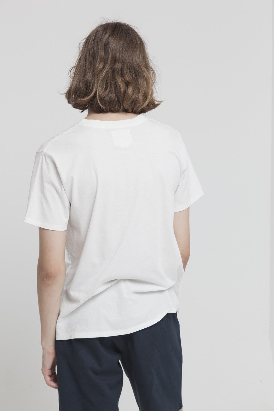 T-shirt avec col boutons blanc en coton bio - brad