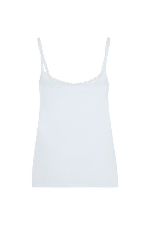Débardeur blanc à brassière intégrée en coton bio - camisole