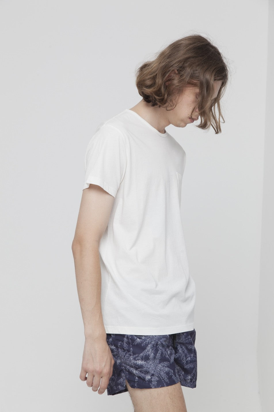 T-shirt uni blanc avec poche en coton bio