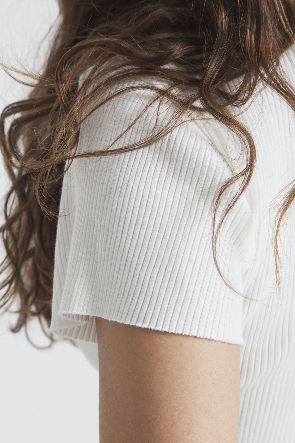 T-shirt avec boutons blanc en coton bio - White Rib Boom