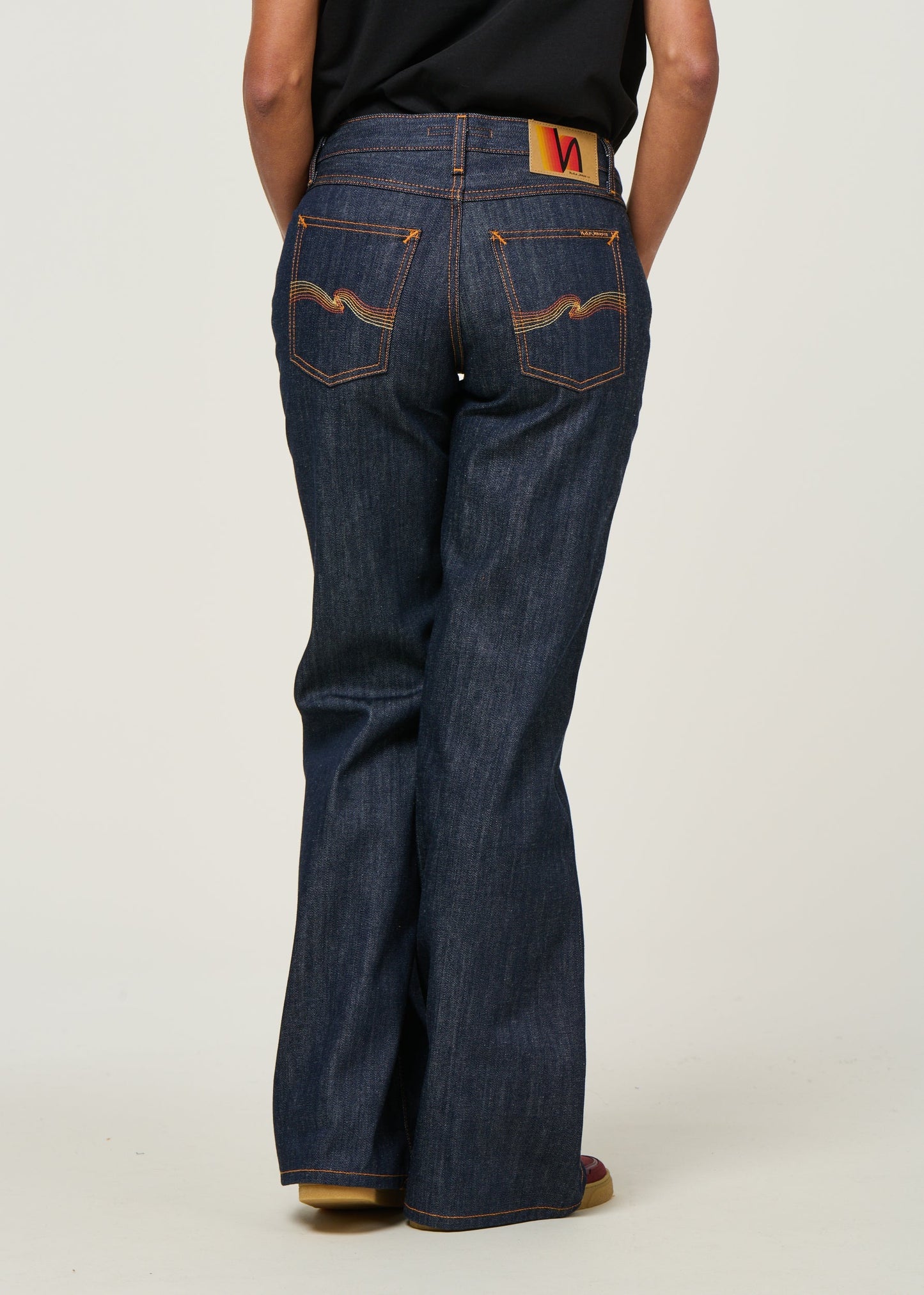 Jean taille basse évasé en coton bio | brut 'wide heidi - dry-sunburns'