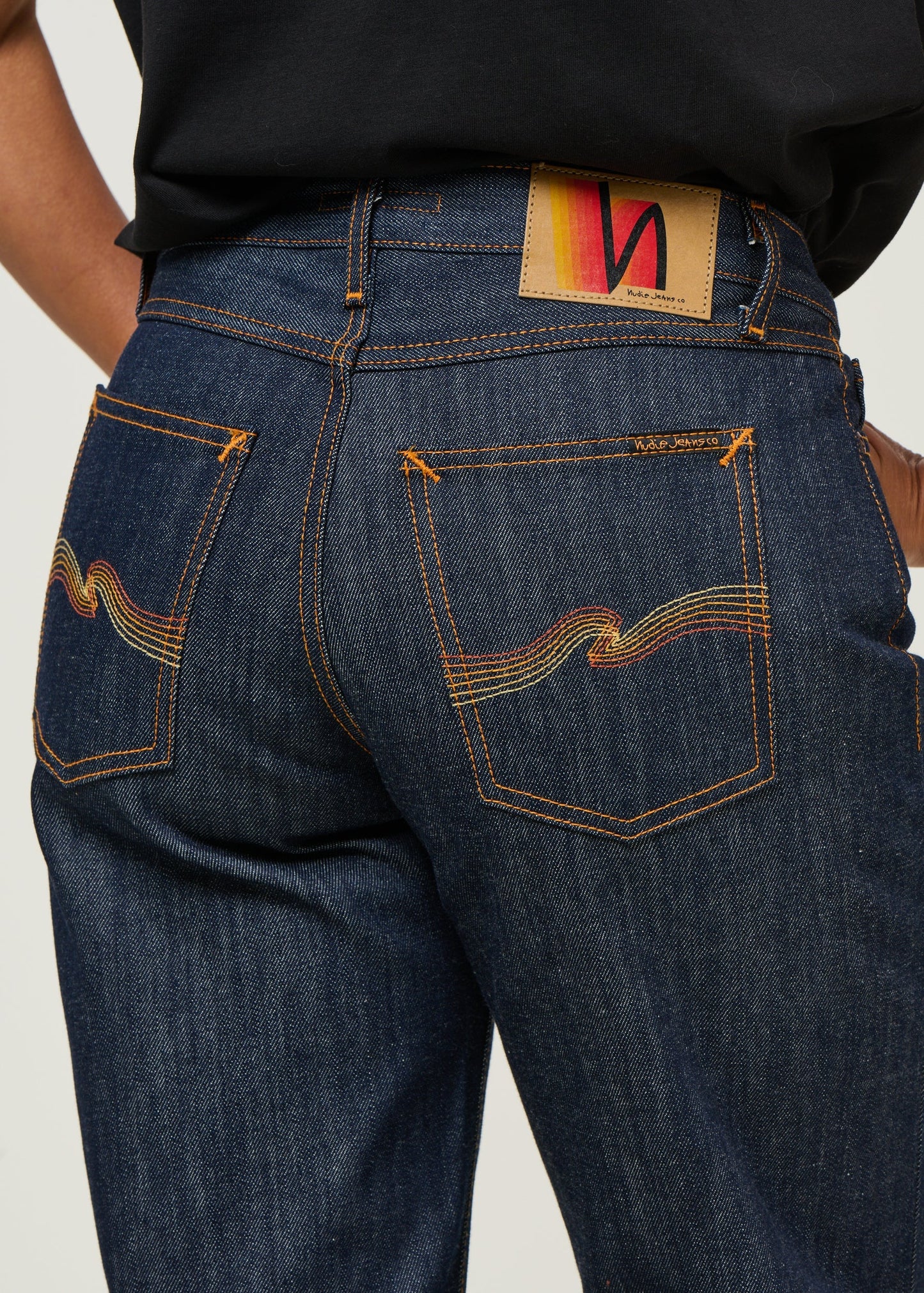 Jean taille basse évasé en coton bio | brut 'wide heidi - dry-sunburns'