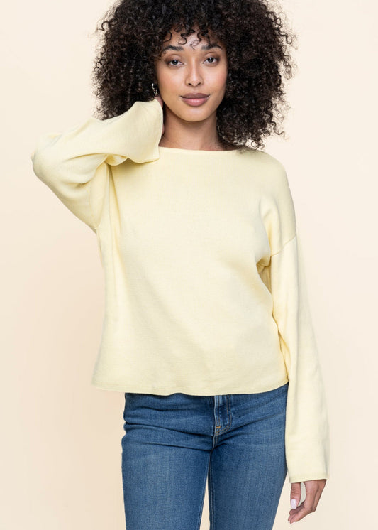 Pull en coton biologique | jaune "williamsburg - jasmine"