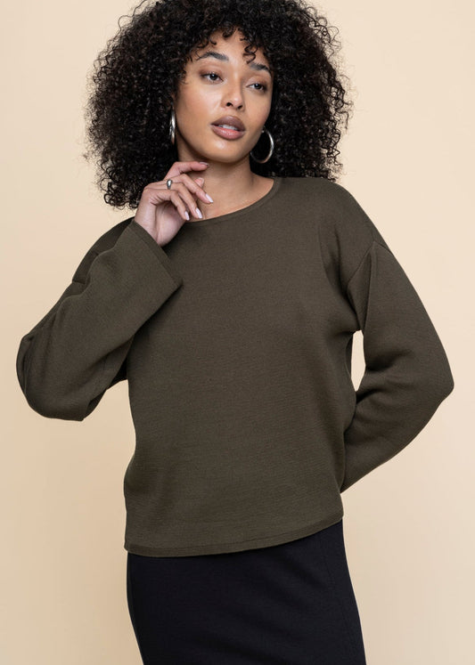 Pull en coton biologique | vert "williamsburg - dark olive"
